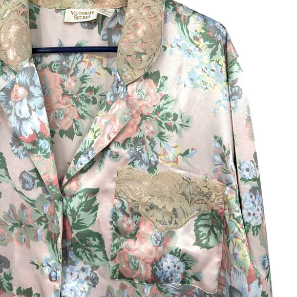 Victoria's Secret size medium vintage gold tag long sleeve button up top shirt - Picture 3 of 5